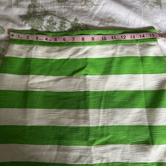 Kate Spade Señorita striped skirt cream green sprout stylish size 10 - Picture 14 of 16